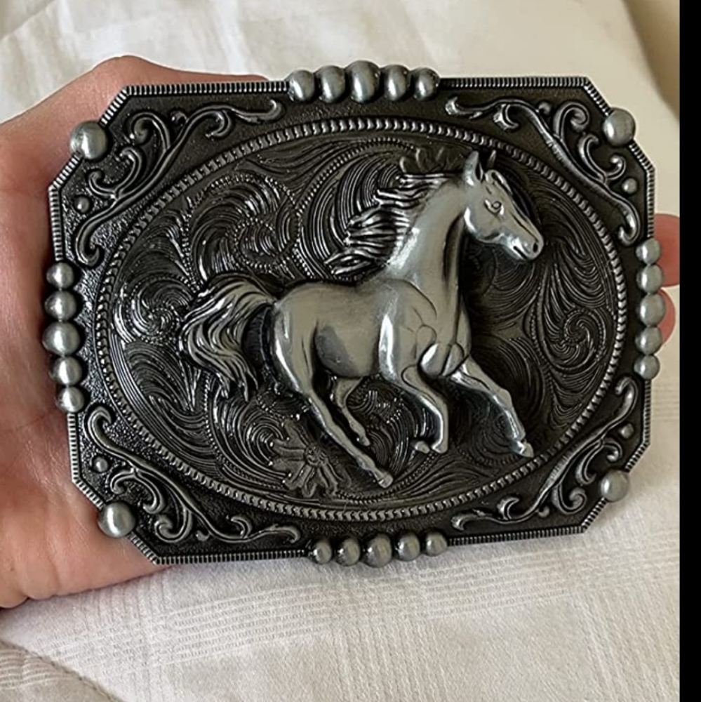 New Western Rodeo Horse Galloping equestrian belt buckle